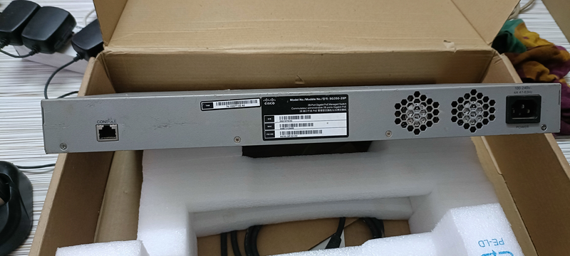 Cisco SG350-28P 28-Port Gigabit PoE Managed Switch, back panel